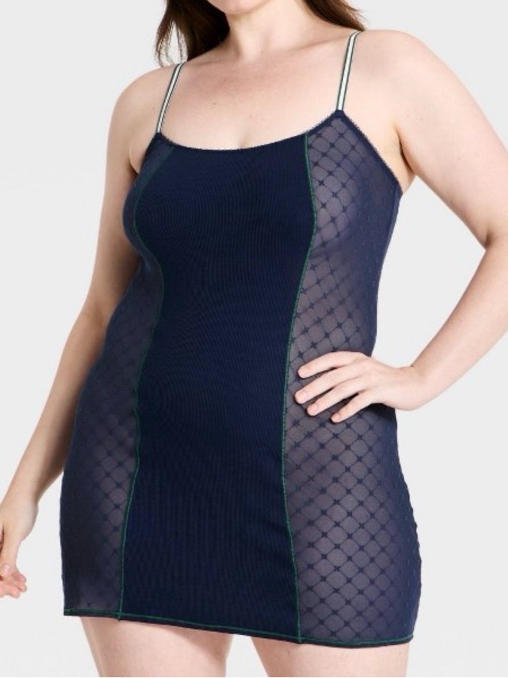Women’s ribbed and mesh intimates dress